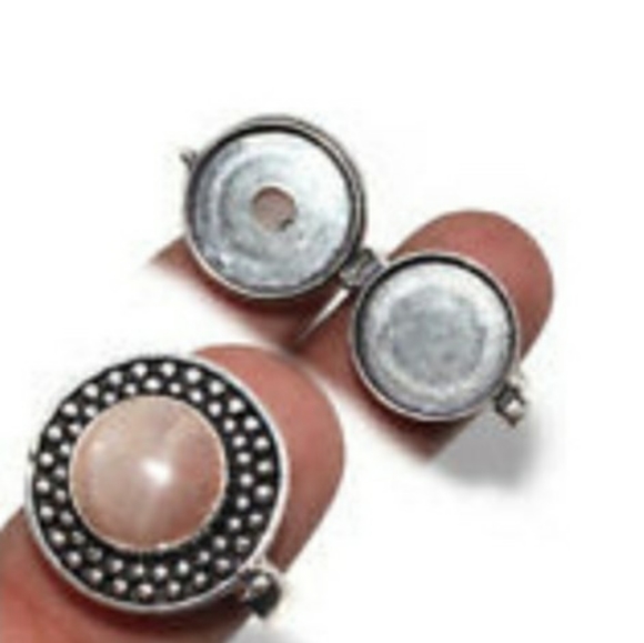 New Natural Sunstone 925 Silver Poison Ring. - Picture 2 of 12